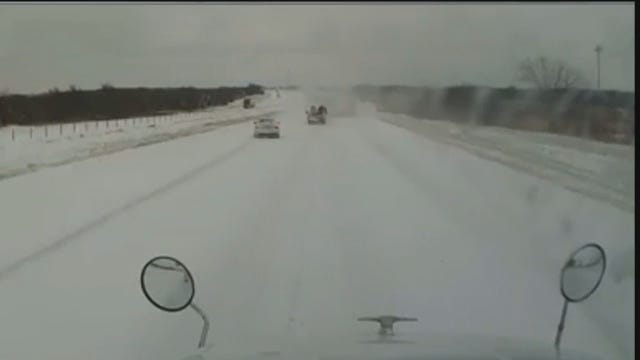 WEB EXTRA: Dashcam Video Of Fed-Ex Truck Wreck On I-40
