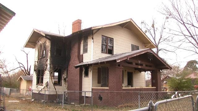 WEB EXTRA: Video Of Fire Damaged Home In Muskogee