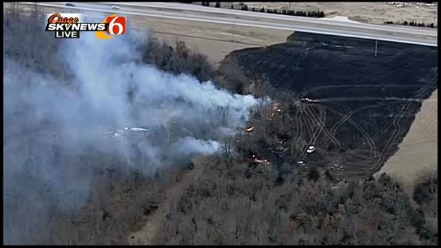 Osage Skynews 6 Flies Over Mannford Area Wildfire