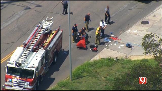 WEB EXTRA: SkyNews 9 Flies Over Scene Of Hit-And-Run Crash Involving Bicycle
