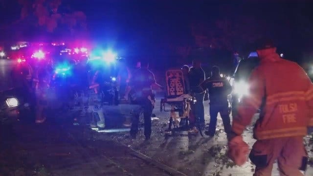 WEB EXTRA: Two Injured In Tulsa Crash