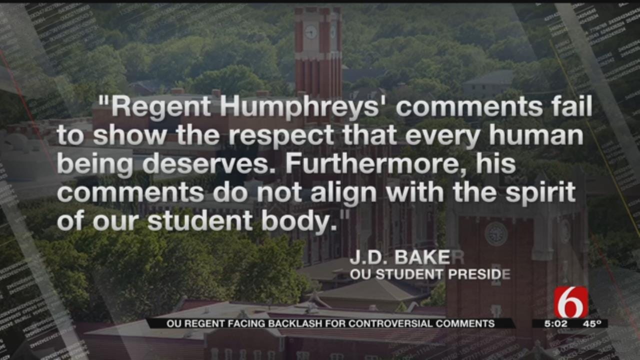 Tulsans Call For Resignation Of OU Regent After Controversial Comments
