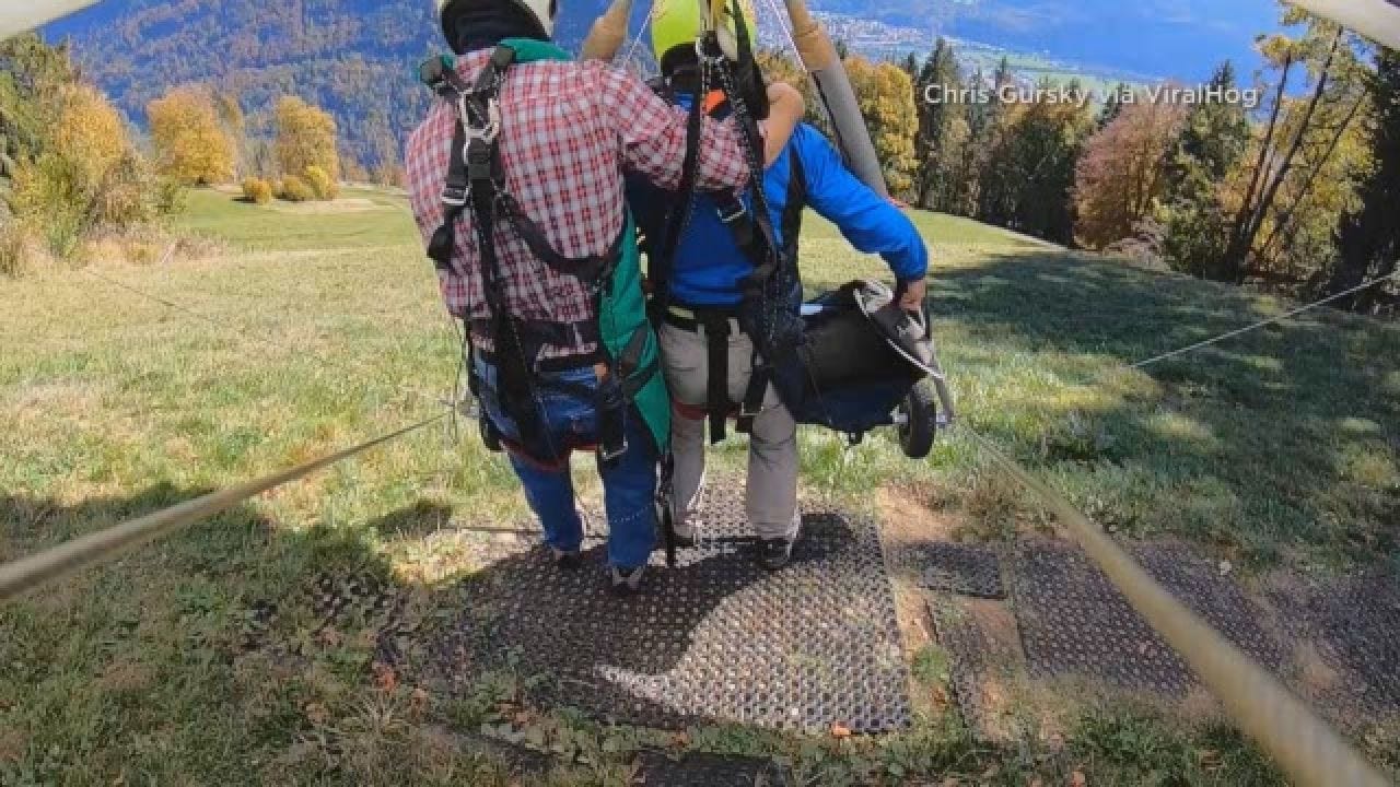 Video Shows Tourist Clinging For Life Onto Hang Glider In Switzerland