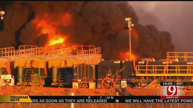 Crews Responded To Large Fracking Operation Fire In Grady County