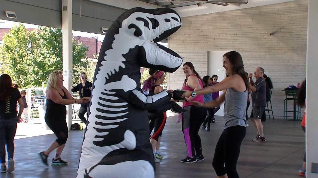 T-Rex Hits Guthrie Green, Spices Up Workout With Dance Moves