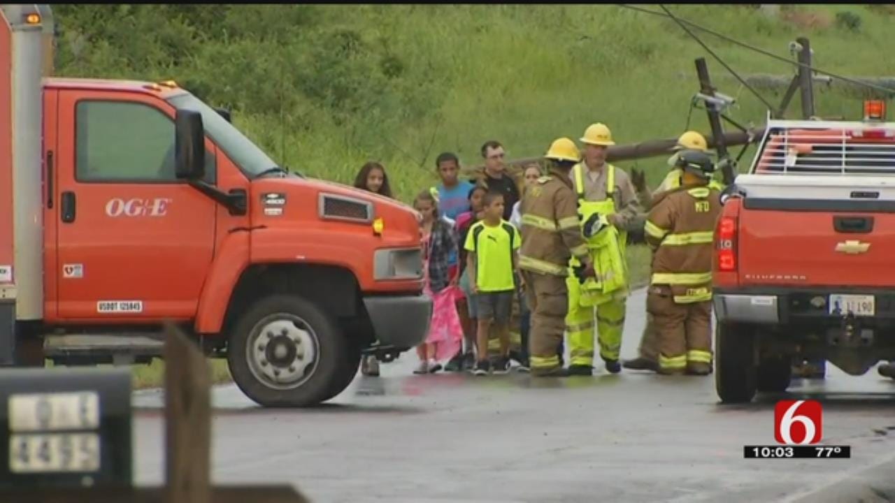 Firefighters Rescue Families Trapped By Down Power Lines In Muskogee