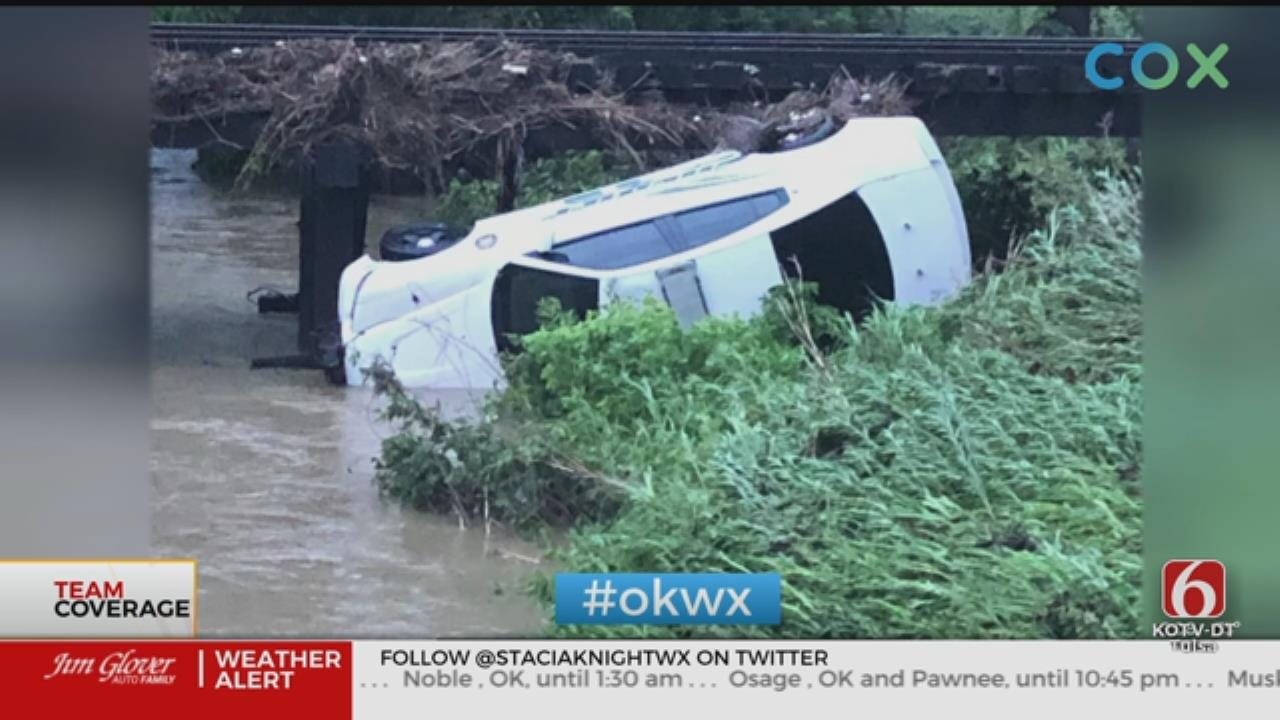 Two Wagoner County Patrol Cars Swept Away By Flood Water