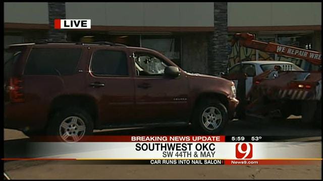 At Least One Injured After SUV Crashes Into SW OKC Nail Salon