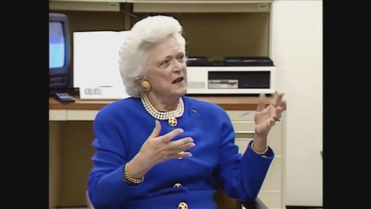 News 9 Flashback: Barbara Bush Visits Oklahoma City Literacy Center