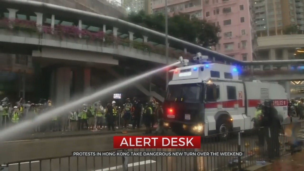 Hong Kong Protests Continue, Police Fire Warning Shot