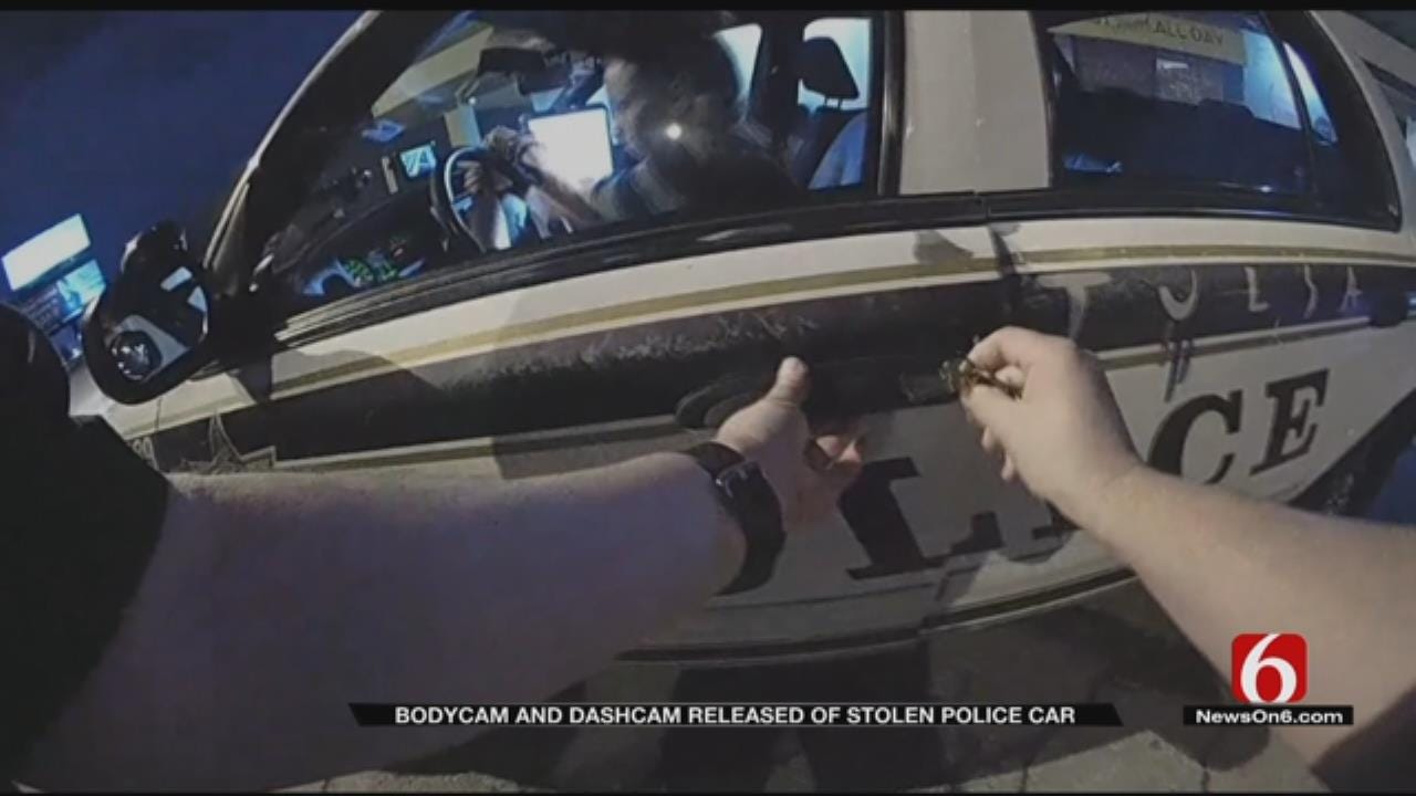 Bodycam Video Shows Handcuffed Woman Stealing Tulsa Police Car