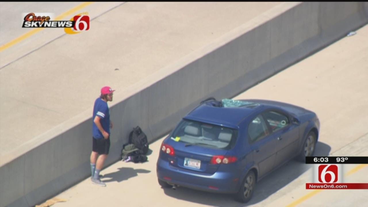 Loose Tire Flies Across I-44, Crushes Teen Driver's Windshield