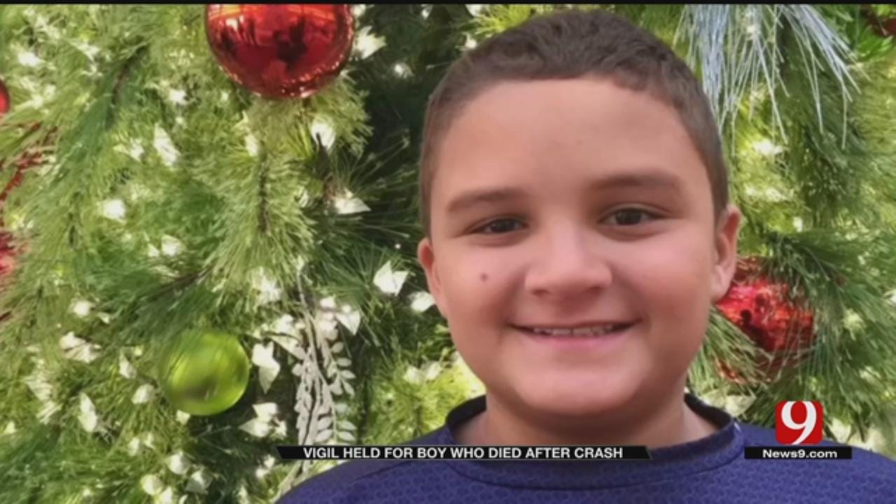 Vigil Held For Boy Who Died After NW OKC Crash