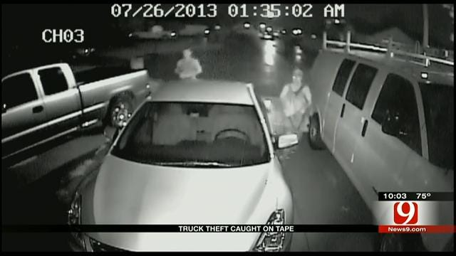 Surveillance Footage Captures Thieves Stealing Truck In SW OKC