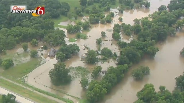 Osage SkyNews 6 HD Flies Over Flooding In Okmulgee, Muskogee Counties