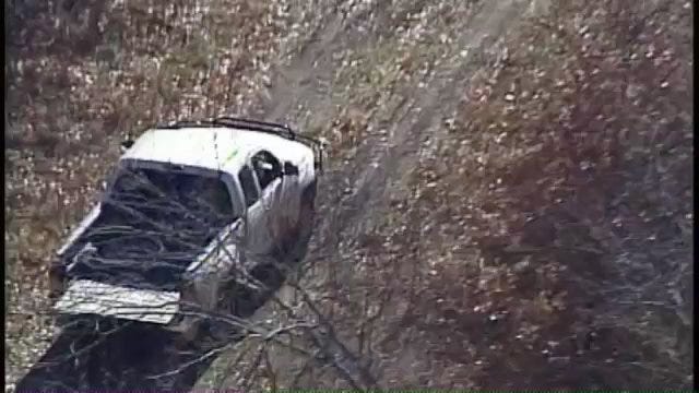 SkyNews6 Follows Pickup Truck Through Rogers County Wooded Area