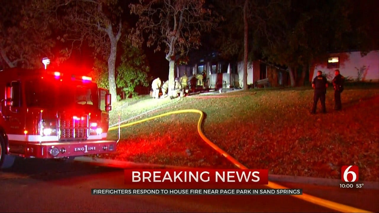 Sand Springs Fire Department Battles House Fire