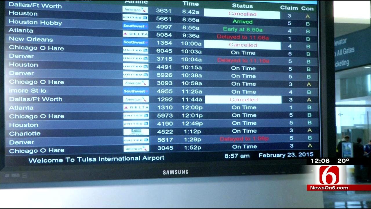 Dallas Winter Storm Cancels Dozens Of Flights Between Tulsa And Dallas