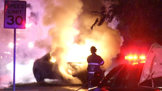 WEB EXTRA: Stolen Car Crashes, Burns In Tulsa