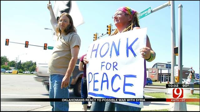 Protesters In OKC Show Opposition To US, Syrian Involvement