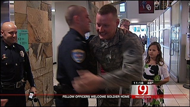 Injured in Afghanistan, Edmond Police Officer Gets Hero's Welcome