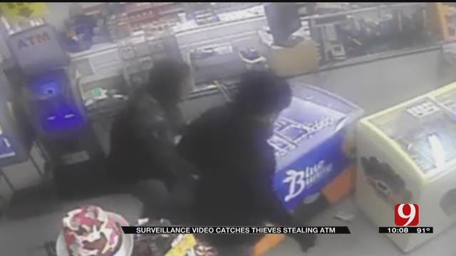 Caught On Camera: Two Suspects Steal ATM From Cleveland Co. Gas Station