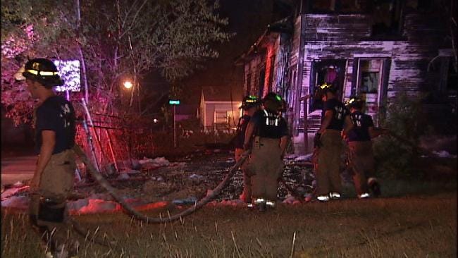 WEB EXTRA: Video From Scene Of North Tulsa Vacant House Fire