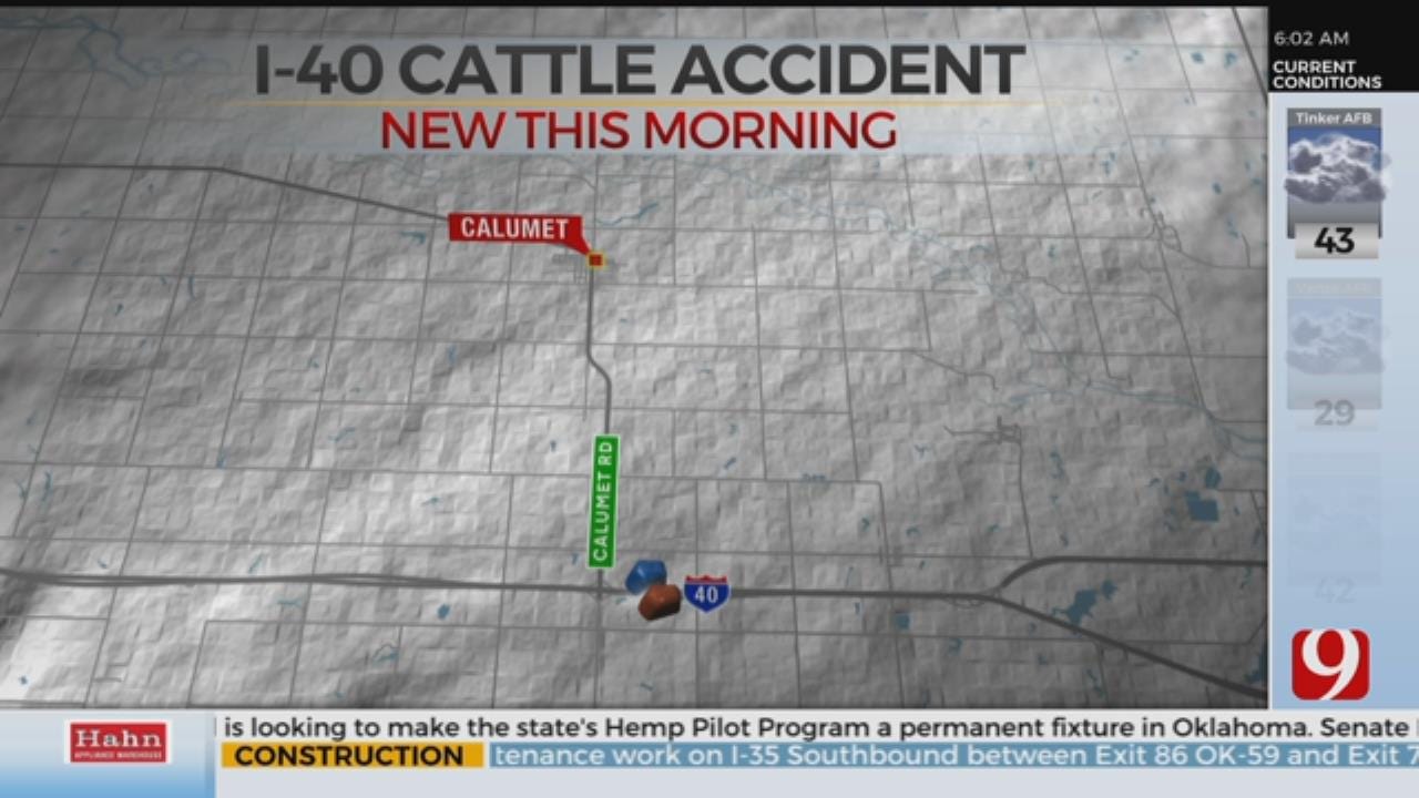 I-40 Reopens After Accident Involving Semi Truck, Cattle