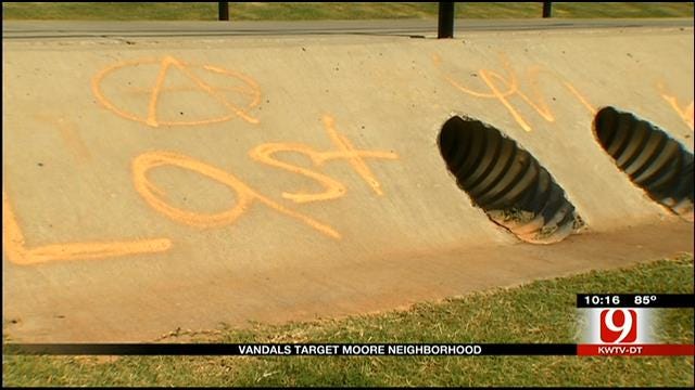 Moore Police Investigate Neighborhood Vandalism