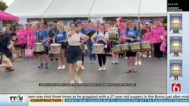 WATCH: News On 6's Amelia Mugavero Helps Lead Breast Cancer Survivor Parade