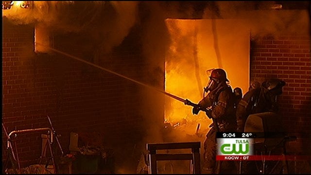Tulsa Firefighters Battle House Fire, Find Meth Lab