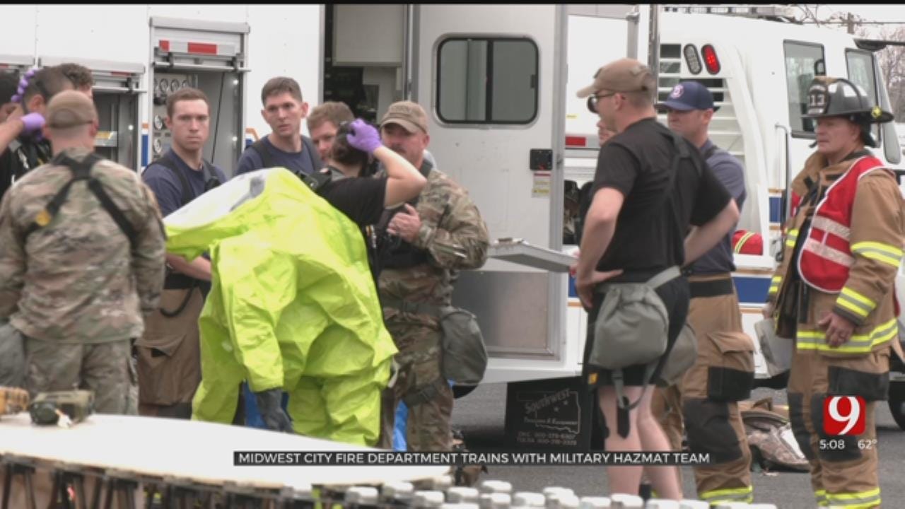 Midwest City Fire Department Trains With Military For Hazmat Drill