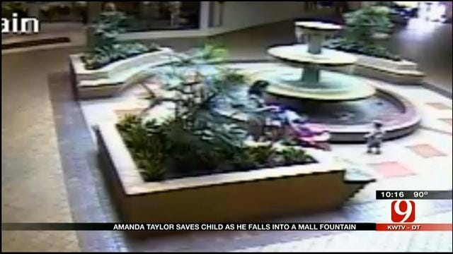 Amanda Taylor Saves Child As He Falls Into Mall Fountain