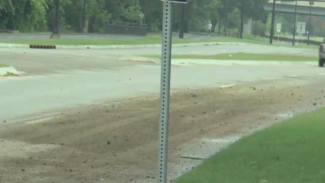 WEB EXTRA: Video Of Dirt Spill On Tulsa's Riverside Drive