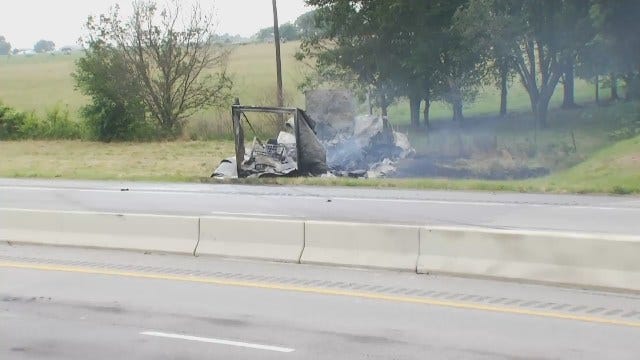 WEB EXTRA: Video From Scene Of Will Rogers Turnpike Truck Crash, Fire