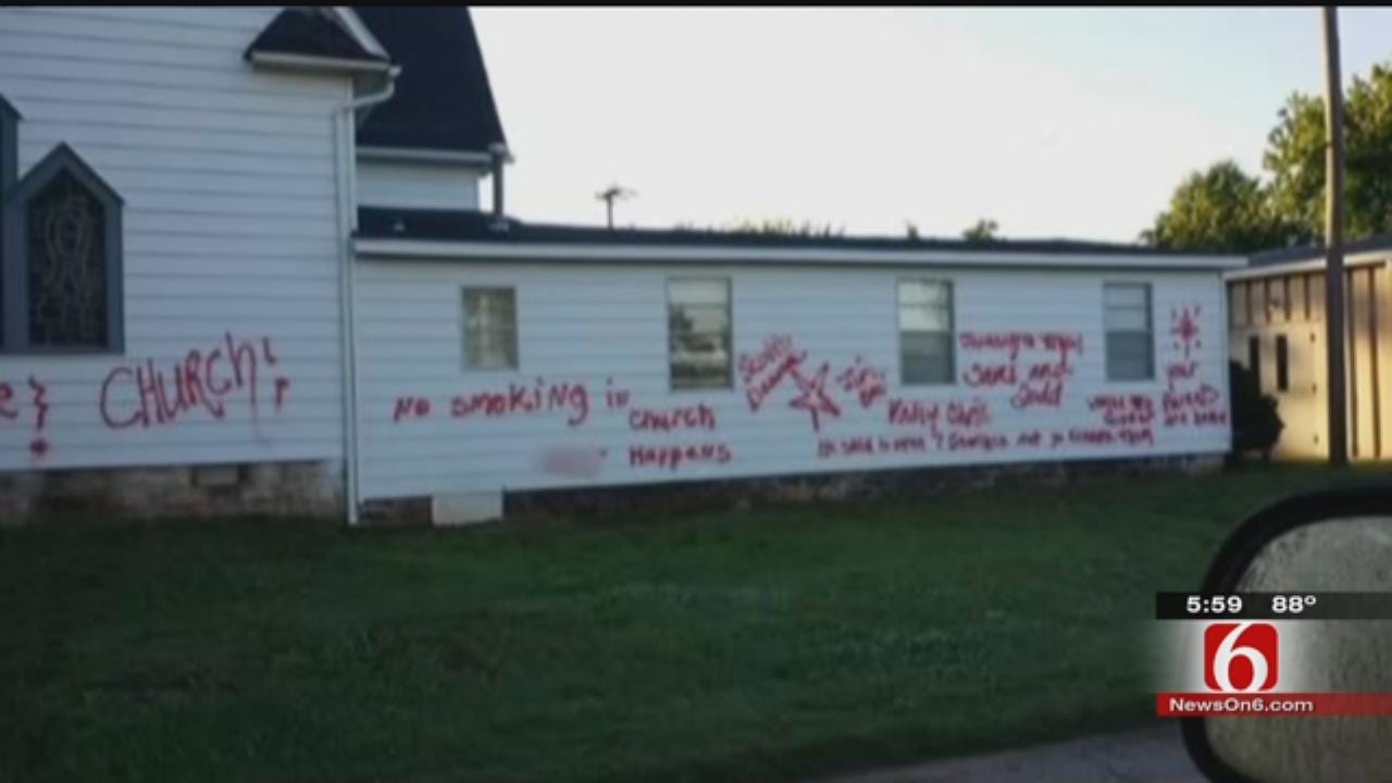 Vandals Paint Depew Churches Red; One Suspect In Custody
