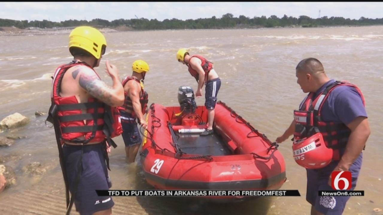 TFD Staging Rescue Boats In Arkansas River For Freedom Fest
