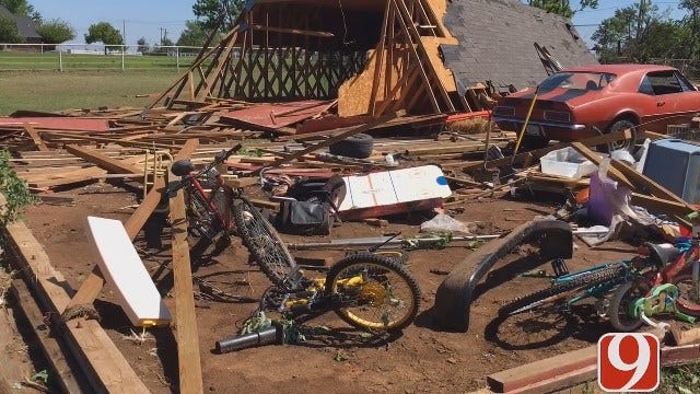 Mustang Residents Cleaning Up After Tuesday Night's Storms