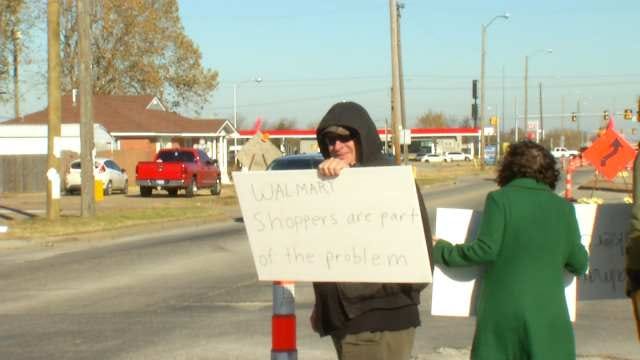 WEB EXTRA: Protesters Outside Walmart On Memorial Near Admiral