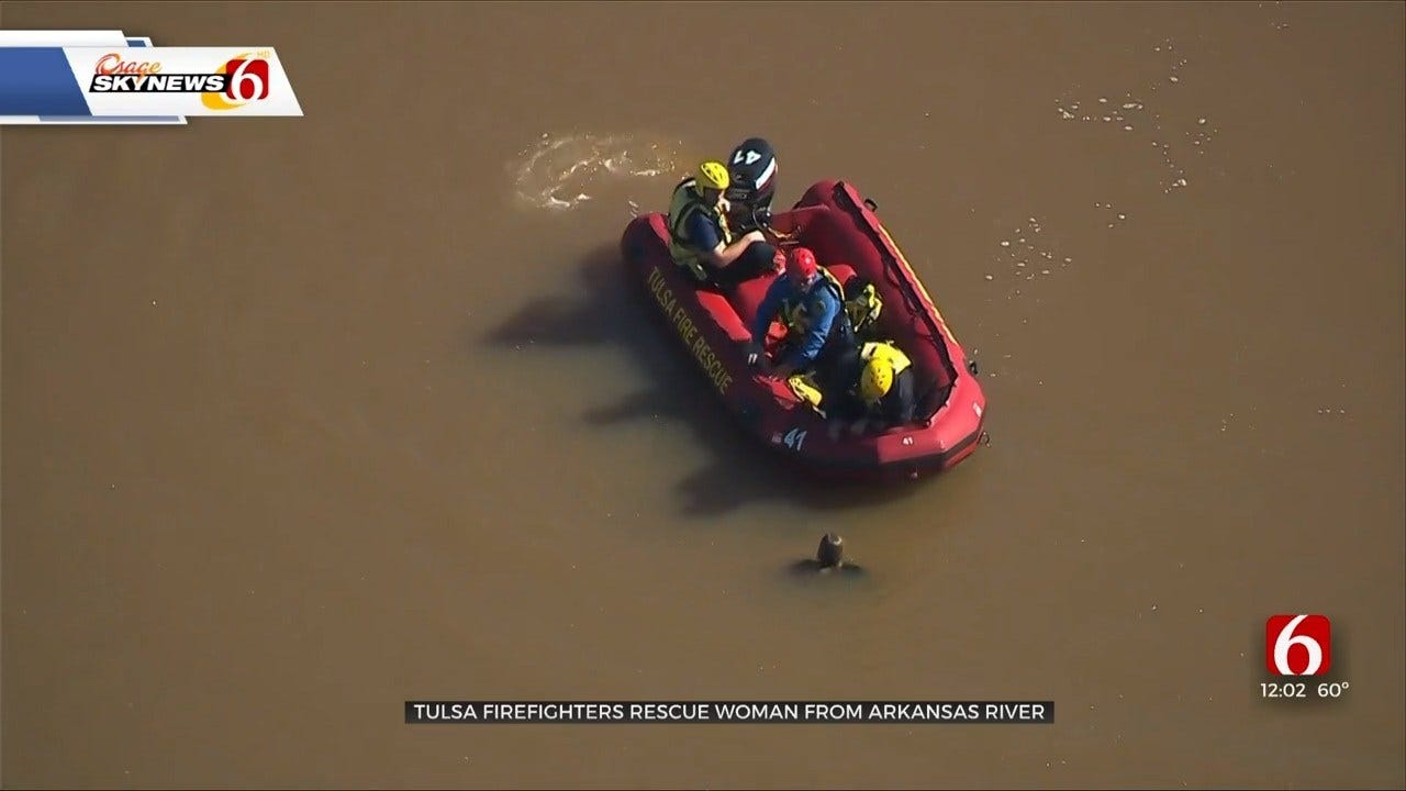 Tulsa Firefighters Rescue Woman Found Floating In Arkansas River
