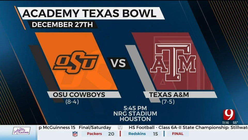 OSU’s Bowl Matchup With Texas A&M