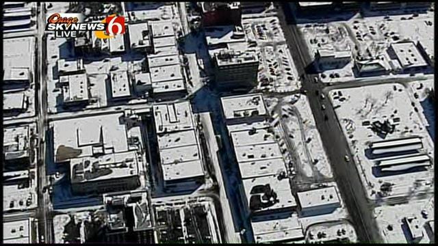WEB EXTRA: Osage Skynews 6 Flies Over Muskogee Snow