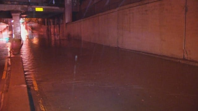 WEB EXTRA: Video Of High Water In Railroad Underpass On Lewis