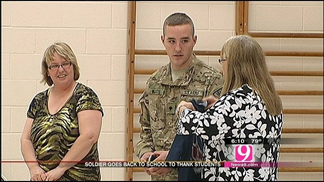 Soldier Returns To Alma Mater, Thanks Students