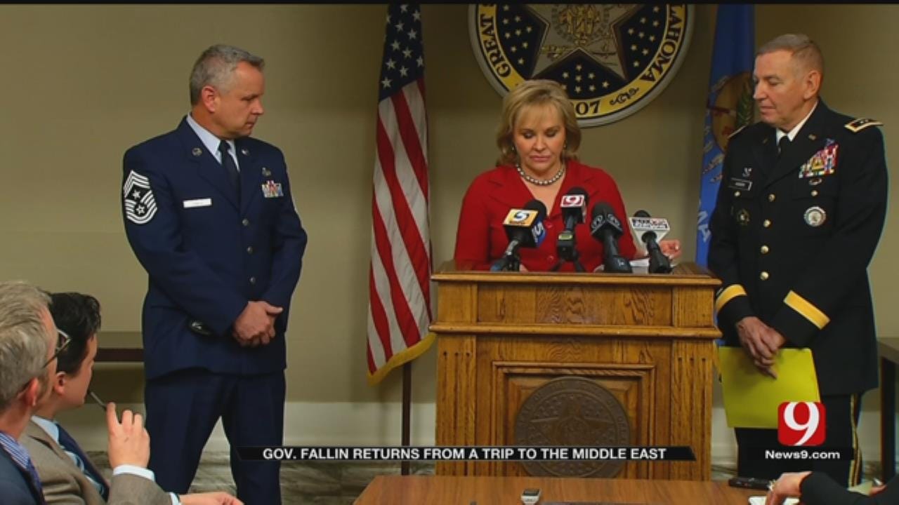 Gov. Fallin Returns From Trip To Middle East