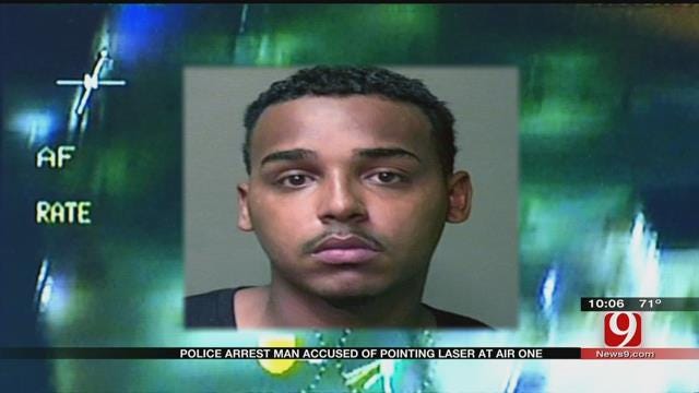 OKC Police Arrest Man Accused Of Pointing Laser At Air One