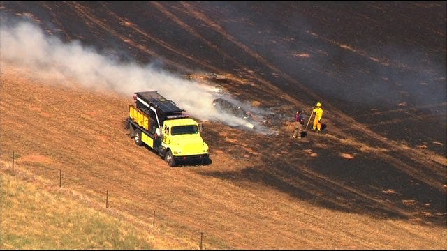 Large Hay Fire Burns In El Reno