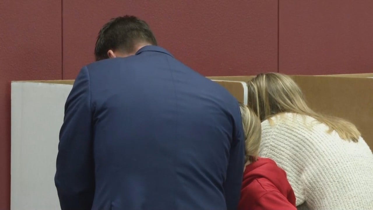 WEB EXTRA: Video Of Kevin Stitt, Wife & Daughter Voting In Jenks