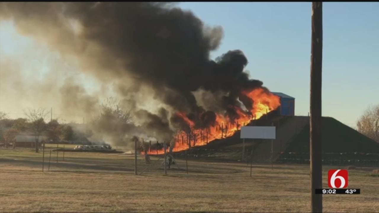 Tulsa Firefighters Put Out Blaze At Pumpkin Town