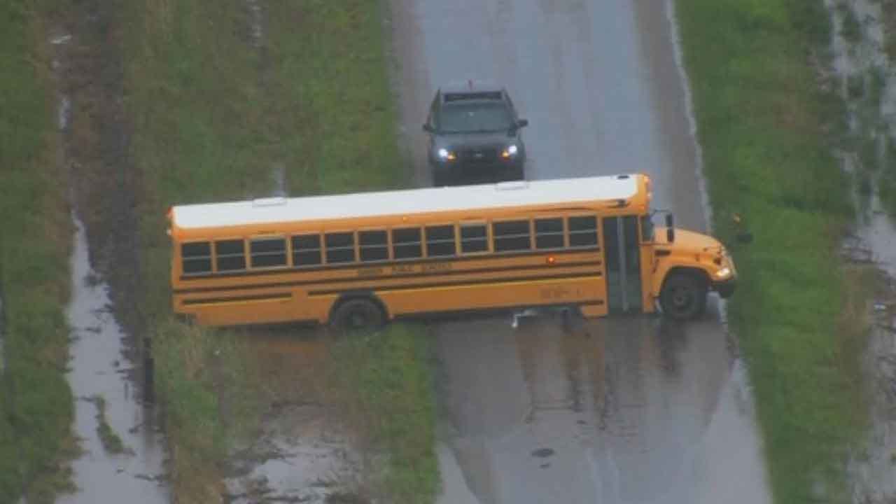 Officials: School Bus Stranded Near El Reno